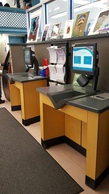 These kiosk are used to check out books