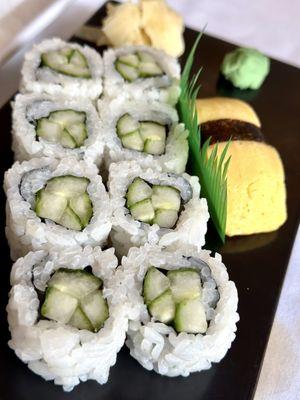 Cucumber roll and one tamago: can order individually