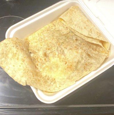 Quesadilla, not even cut.