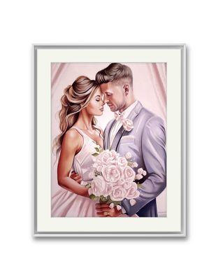 Soft pastel wedding portrait