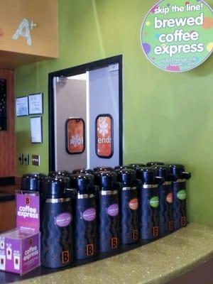 Kind of cool! Skip the line, drop your money in the express box and pour your own coffee