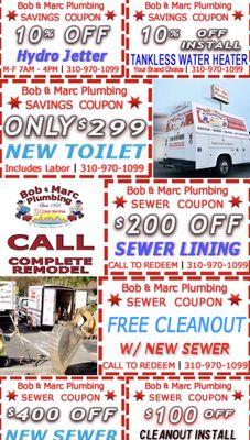 Please search Bob and Marc Plumbing coupons for more discount offers.