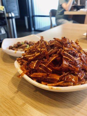 Pig ear (free peanut appetizer at the back)