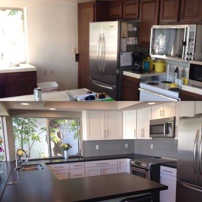 Deervale project before and after kitchen