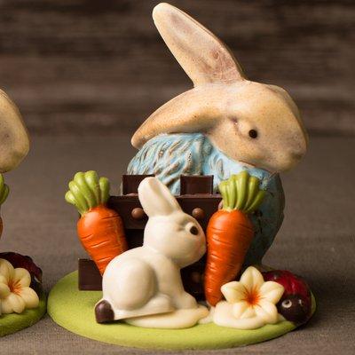 Chocolate sitting bunny Easter sculpture is entirely edible!