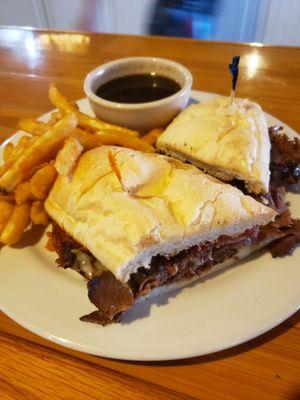 The French dip with added bacon and Swiss. So good.