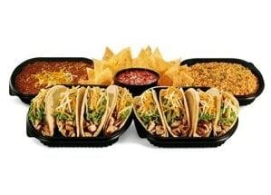 Taco Grande Tray- Tacos La Salsa w/ grilled chicken or carne asada, beans, rice, chips & Salsa Buena. Feeds 6-8.