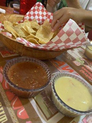 Warm (yellow) and cold (tomato) salsa