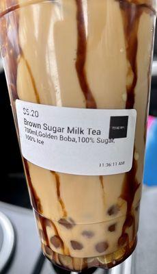 Brown sugar milk tea golden boba