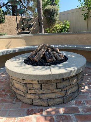 Close up fire pit