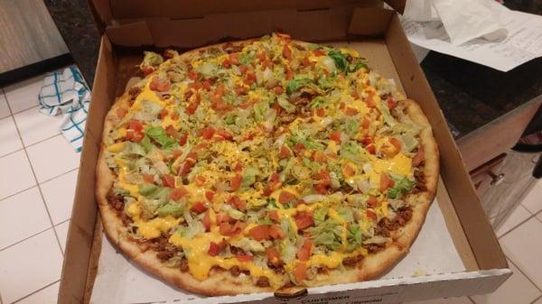 Mexican Taco Pizza. Better bring a fork.