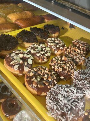 Variety of Chocolate Donuts