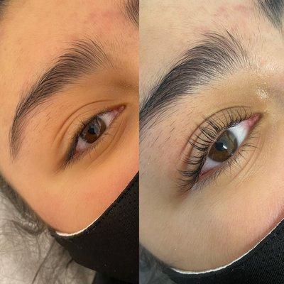 Eyelash Keratin lifting 
(Before & after)