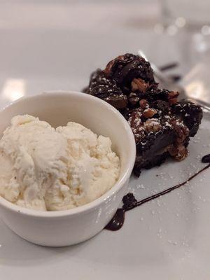 Rockslide Brownie with Vanilla Bean Ice Cream