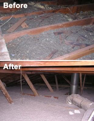 Before and After Attic: Cellulose Insualtion