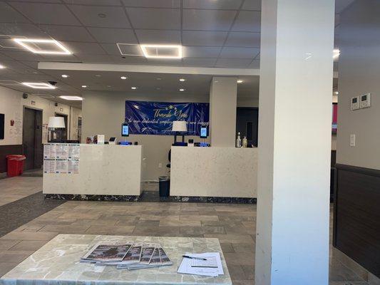 The business owner puts digitally altered photos of the place. This is the lobby.