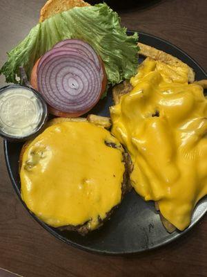 Traditional Classic Burger & cheese fries