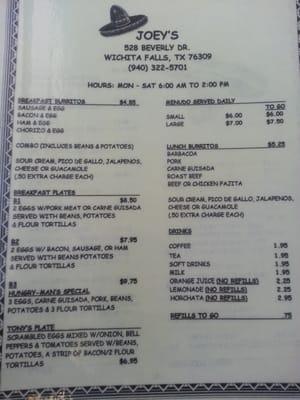 Menu part 1