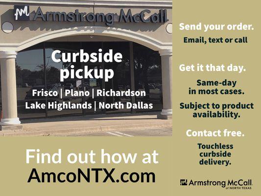 Now offering curbside pickup and delivery