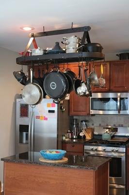 My new heavy duty kitchen pot rack hung by John H.