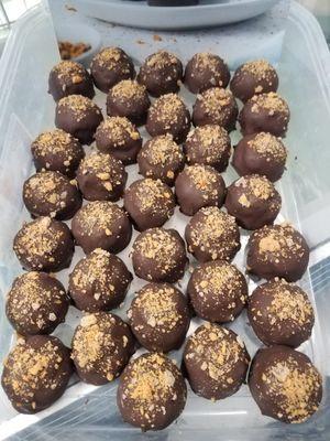 In house gourmet truffles in many flavors made with love in small batches