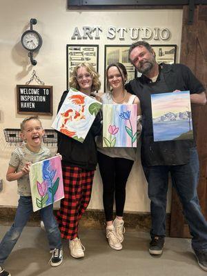 Family paint night at Inspiration Haven