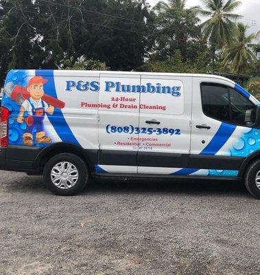 P & S Plumbing work van