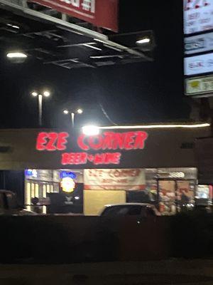 Exterior EZE Corner with that Friday the 13th font.