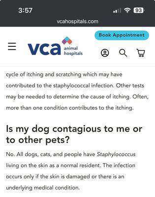 A description from VCA completely contradicting with Dr. Alex told my fiancée, which caused me to lose my cat unduly.