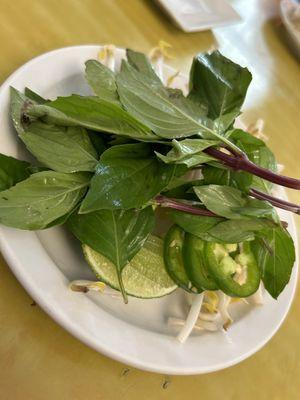 Pho vegetables