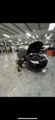 Someone I used to associate with posing in front of my car. (they are NOT an employee. Thanks Zach for doing nothing about it )