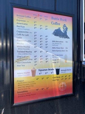 Drink menu