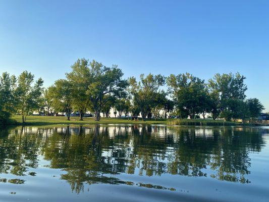 From the paddle boat looking to shore