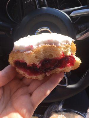 Blackberry filled donut