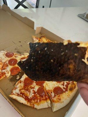 Burnt pizza