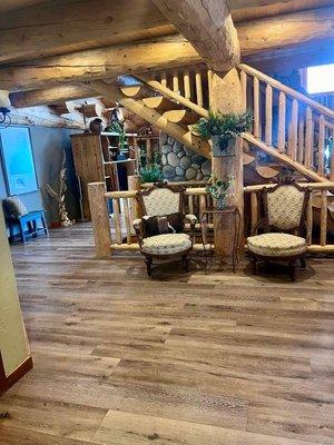 Luxury Vinyl Plank in a log home in Conifer