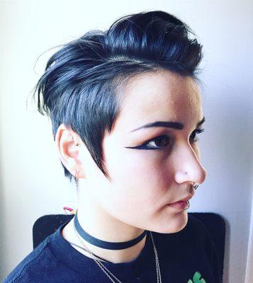 Back in black with an edgy precision cut