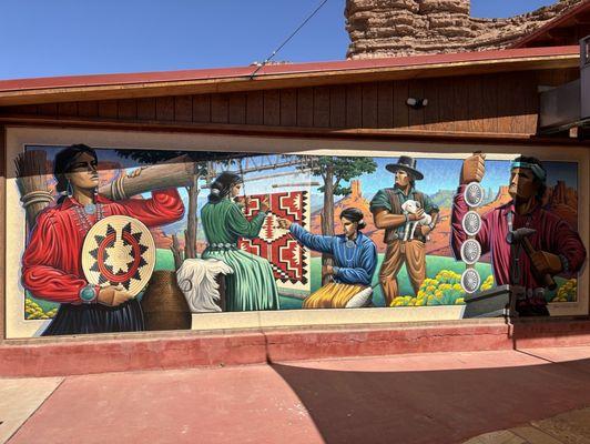 Mural on trading post wall