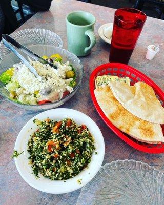 Lebanese Salad (back left) & Tabouli (front)