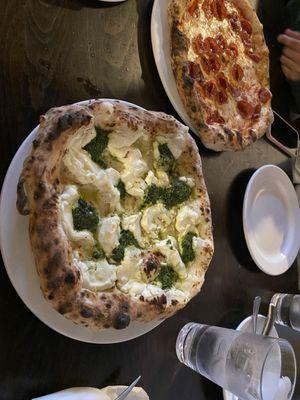 Pesto and ricotta pizza