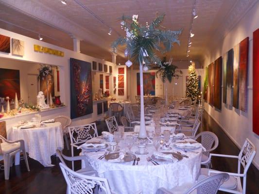 Gallery rents for pre nuptual dinners, showers, birthdays, holidays