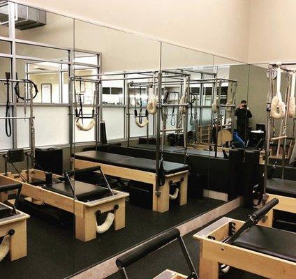 custom sized mirrors for pilates studio