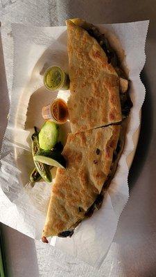 Hand pressed corn quesadillas