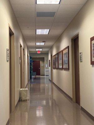 Typical doctors office hallway