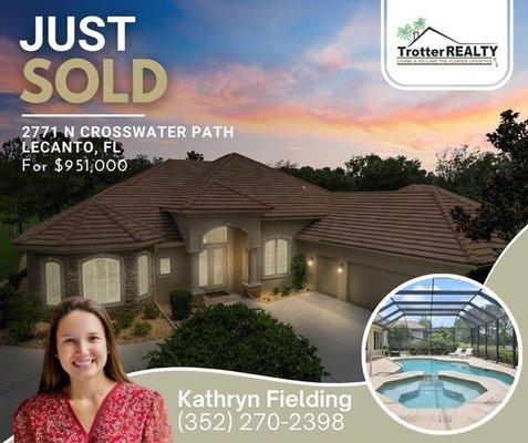 Just Sold! 
2771 N Crosswater Path Lecanto FL