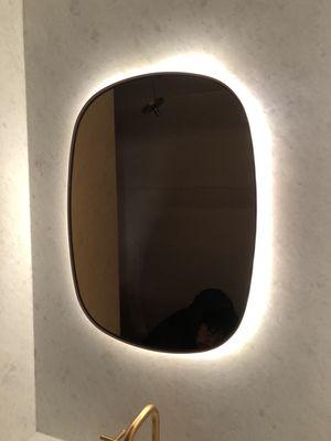 bethesda custom mirror in powder room