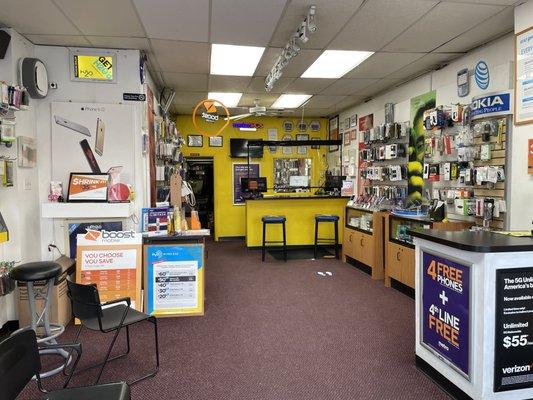 The Interior Of Wireless Concepts! Shop From Our Wide Selection Of Cell Phone Items Or Come In For A Discussion About Our Pre-Paid Plans.