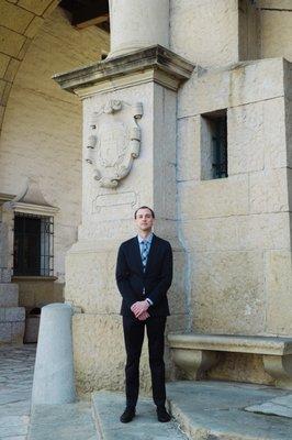 Standing outside the Santa Barbara Courthouse