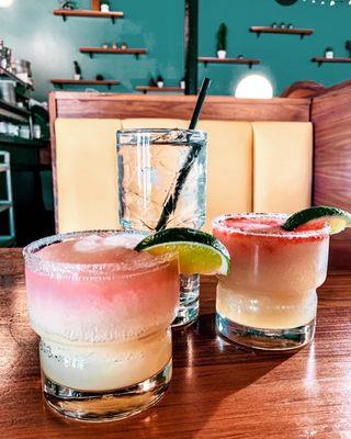 Prickly pear + strawberry margarita