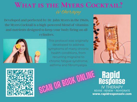 We offer the famous Myer's Cocktail! One of the most immune boosting IV's around!